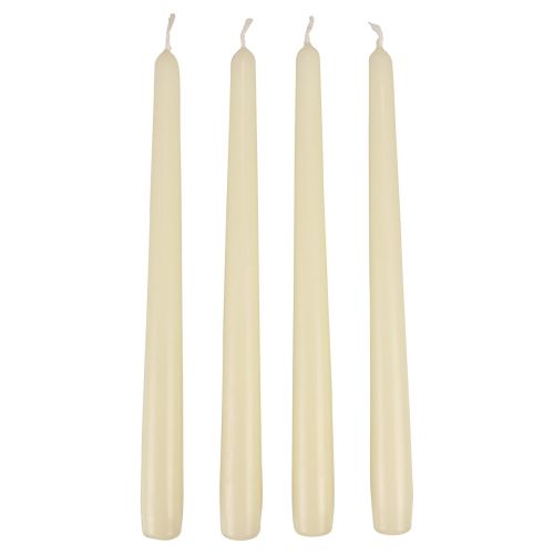 Floristik21 Spitzkerzen Stabkerzen Kerzen Weiß Elfenbein 250/23mm 12 St