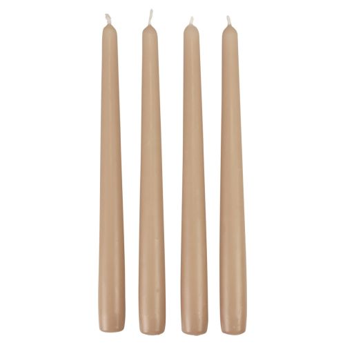Floristik21 Spitzkerzen Stabkerzen Wenzel Kerzen Beige 250/23mm 12 St