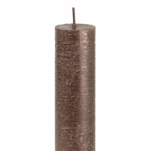 Stabkerzen durchgefärbt Kupfer Metallic 34mm×300mm 4St
