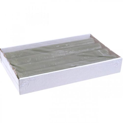 Floristik21 Durchgefärbte Kerzen Olivgrün Stabkerzen 34×240mm 4 St