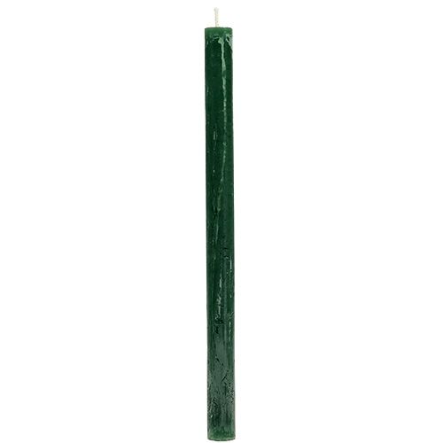 Floristik21 Stabkerze Dunkelgrün durchgefärbt 34 x 240mm 4 St