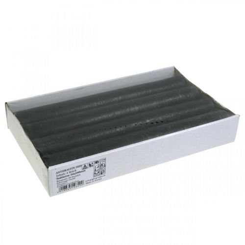 Artikel Stabkerzen durchgefärbt Anthrazit Kerzen 34×240mm 4 St