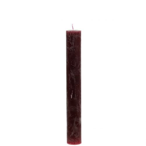 Floristik21 Stabkerzen durchgefärbt Burgund 34mm x 240mm 4St