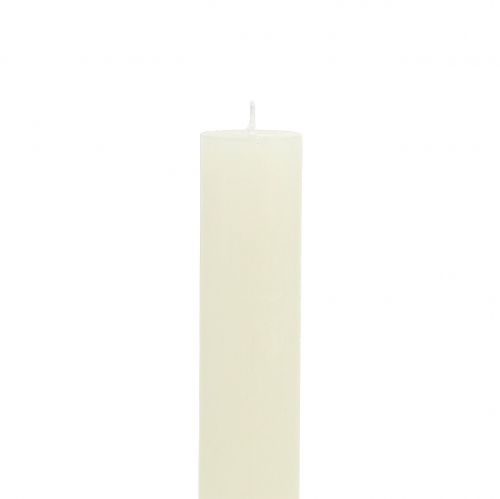 Stabkerzen durchgefärbt Creme 34mm x 240mm 4 St | Floristik21.de