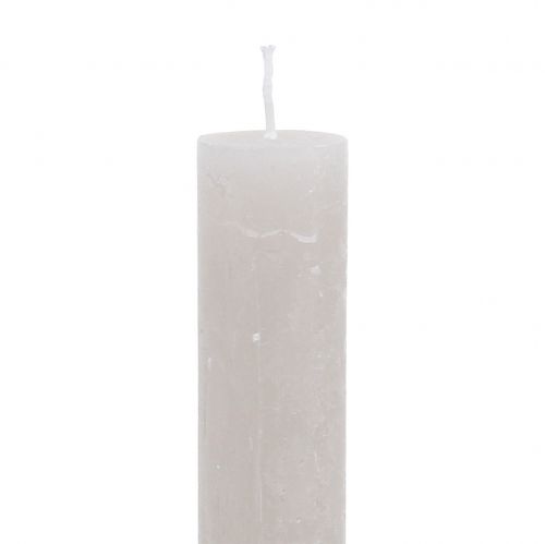 Floristik21 Stabkerzen durchgefärbt Grau 34mm x 300mm 4 St