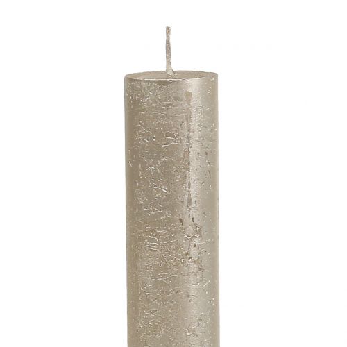 Stabkerzen durchgefärbt Champagner 34mm x 240mm 4 St | Floristik21.de