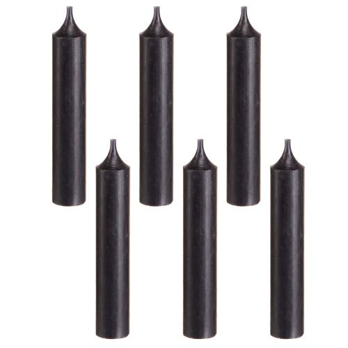 Artikel Kurze Stabkerzen Schwarz 120mm Set mit 6 - Tischdeko, Eventkerzen, Stilvolles Ambiente