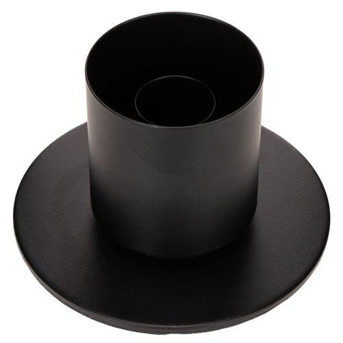 Stabkerzenhalter Metall mit Glaszylinder 31cm Schwarz/Transparent | Floristik21.de