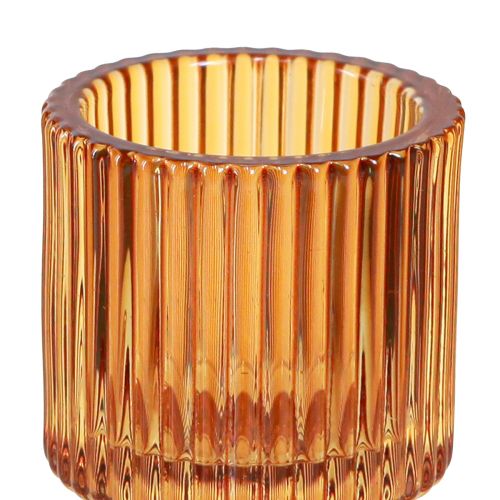 Artikel Stabkerzenhalter Glas Orange für Teelichter und Kerzen, 8cm, 4er-Set