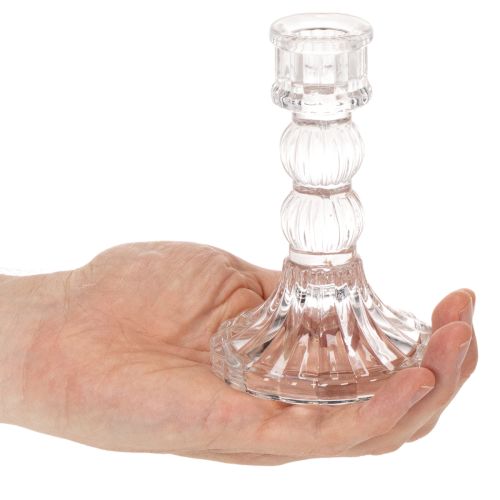 Kerzenhalter Glas transparent 12cm 2er-Set Tischdekoration | Floristik21.de