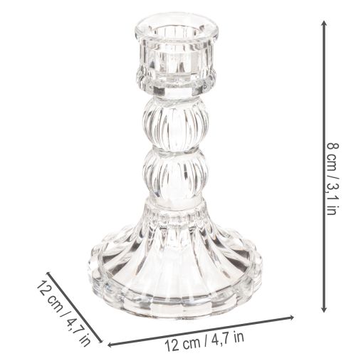 Kerzenhalter Glas transparent 12cm 2er-Set Tischdekoration | Floristik21.de