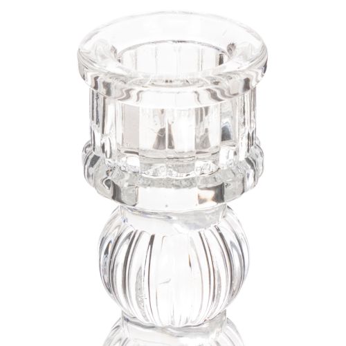 Kerzenhalter Glas transparent 12cm 2er-Set Tischdekoration | Floristik21.de