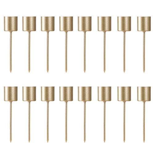 Artikel Mattgoldene Stabkerzenhalter 11cm zum Stecken - Festliche Tischdekoration im 16er Set