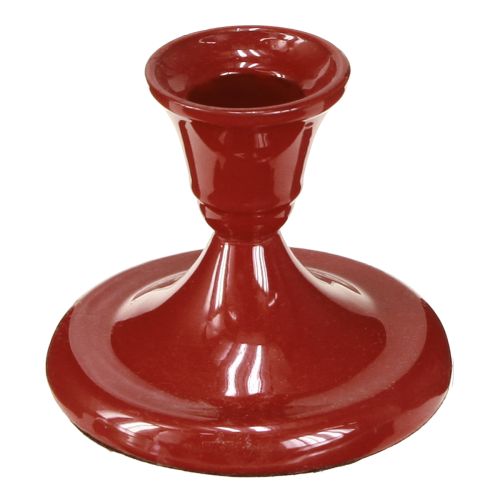 Stabkerzenhalter Rot Metall Ø8,5cm H7cm - Ideal für stilvolle Dekoration