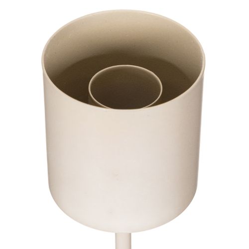 Kerzenhalter mit Glaszylinder und Metallfuß 50cm Taupe | Floristik21.de