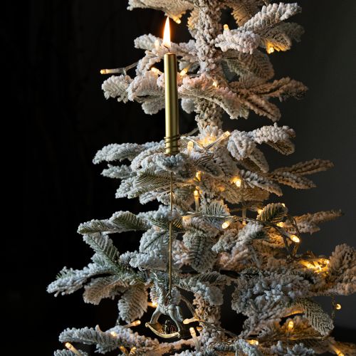 Weihnachtsbaumkerzenhalter Schaukelpferd 20 cm Gold Transparent 3 Stück | Floristik21.de