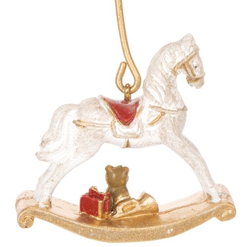 Weihnachtsbaumkerzenhalter Schaukelpferd 20 cm Gold Transparent 3 Stück | Floristik21.de