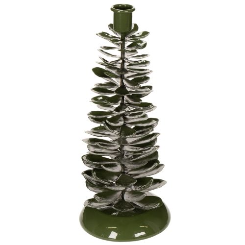 Kerzenhalter Metall Tannenbaum-Form Grün 28cm Innenbereich
