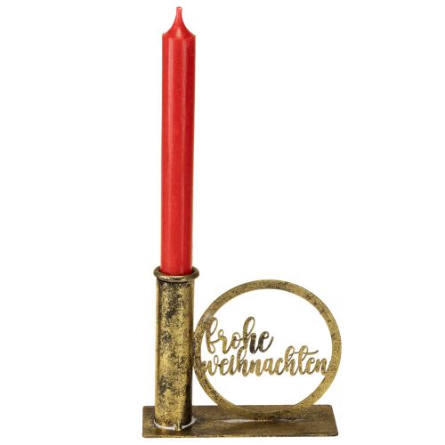 Artikel Stabkerzenhalter Weihnachten Antik Look Gold 13×5×10,5cm