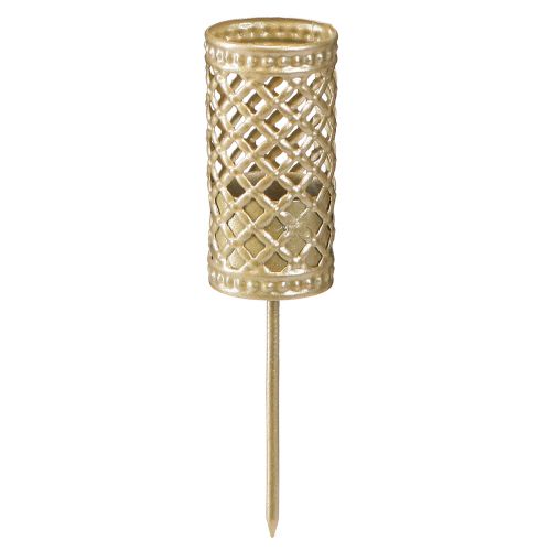 Floristik21 Stabkerzenhalter zum Stecken Mattgold Ø24mm H10cm 4 St - Eleganz für Ihre Dekoration
