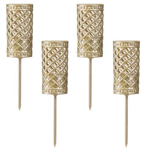 Artikel Stabkerzenhalter zum Stecken Mattgold Ø24mm H10cm 4 St - Eleganz für Ihre Dekoration