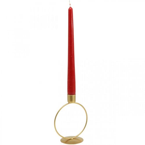 Floristik21 Kerzenständer Gold Stabkerzenhalter Metallring Ø10,5cm