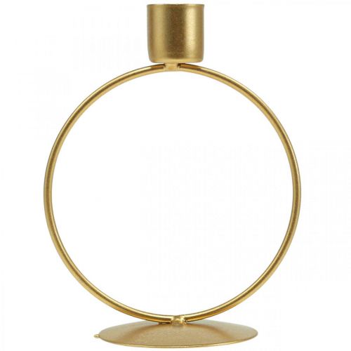 Floristik21 Kerzenständer Gold Stabkerzenhalter Metallring Ø10,5cm