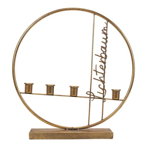 Floristik21 Stabkerzenhalter Dekoring Metall Lichterbaum Gold Ø38cm