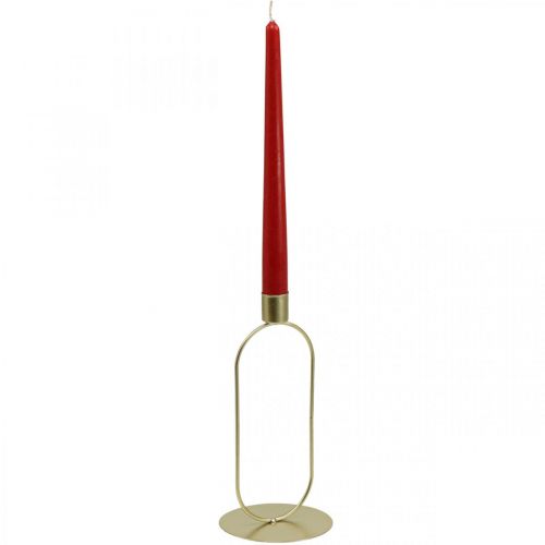 Floristik21 Kerzenständer Oval Stabkerzenhalter Gold Ø10cm H21cm