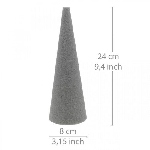 Artikel OASIS® Steckschaum Kegel SEC Grau, Trockensteckmasse H24cm Ø8cm 6 St