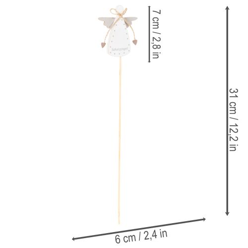 Dekostecker Holzengel 31cm Schutzengel Figur mit farbigen Flügeln 12St Innenbereich | Floristik21.de