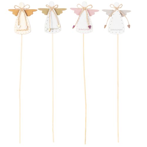 Dekostecker Holzengel 31cm Schutzengel Figur mit farbigen Flügeln 12St Innenbereich | Floristik21.de