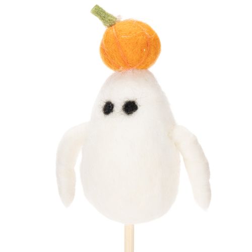 Geisterfiguren auf Holzstab 54cm Weiß Orange Halloween 8 Stück | Floristik21.de