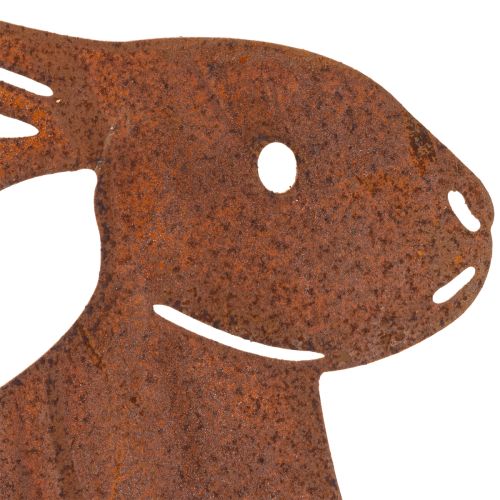 Artikel Osterhase Gartenstecker aus rostigem Metall 80 cm für langlebige Frühlingsdeko
