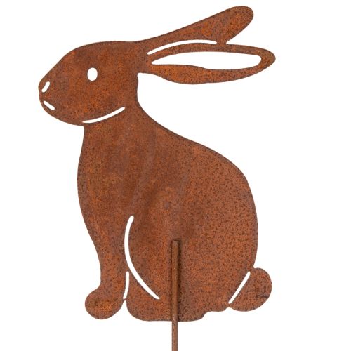 Artikel Osterhase Gartenstecker aus rostigem Metall 80 cm für langlebige Frühlingsdeko