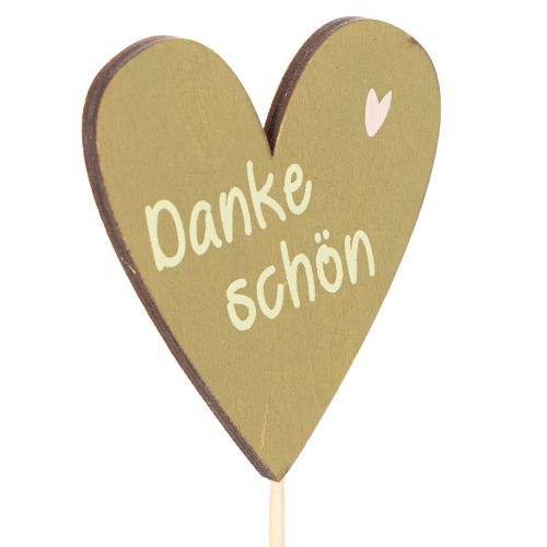 Dekostecker Herz Holz 31cm Danke-Schön Aufdruck 12 Stück | Floristik21.de