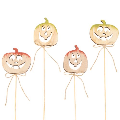 Dekostecker aus Holz Kürbis 31 cm 12 Stück Halloween Herbst