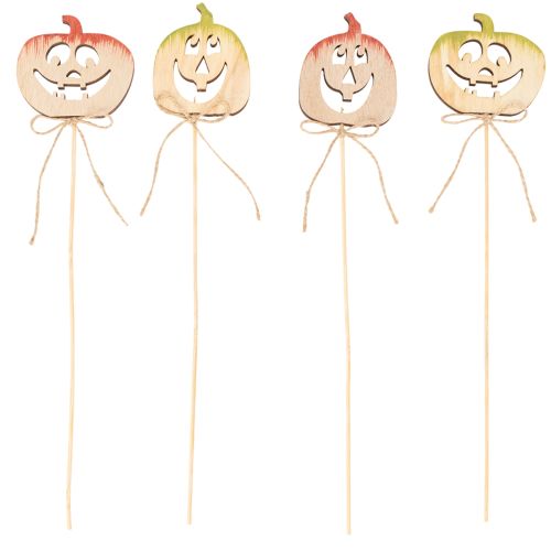 Dekostecker aus Holz Kürbis 31 cm 12 Stück Halloween Herbst | Floristik21.de