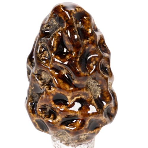 Künstlicher Morchel-Pilz Stecker Keramik 13cm Braun 2 Stück | Floristik21.de