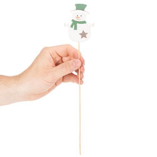 Holzstecker Schneemann 31cm bunt natur 12er-Set für Blumengestecke und Innenraumdeko | Floristik21.de