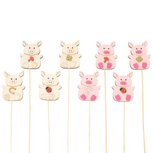 Artikel Dekostecker Holz Schweinchen 31cm 16-teilig mehrfarbig