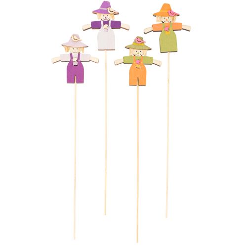 Holzstecker Vogelscheuchen 30cm bunt gemischt 12 Stück für Dekoration | Floristik21.de