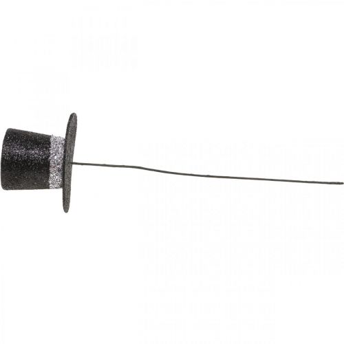 Artikel Silvester Deko Zylinder Hut Dekostecker Glitter 5cm 12 St