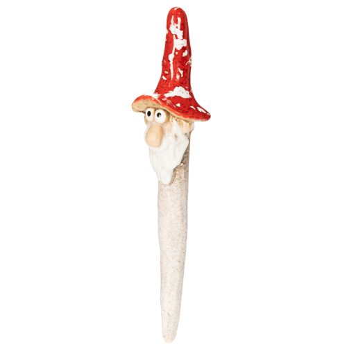 Keramik Gartenstecker Zwerge 17cm Rot mit Pilzhut 2er Set | Floristik21.de