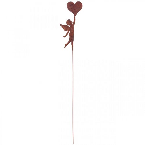 Floristik21 Gartenstecker Rost Engel mit Herz Deko Valentinstag 60cm