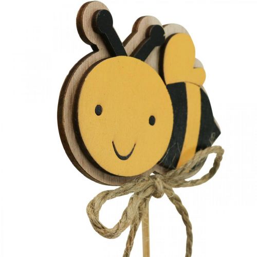 Floristik21 Bienenstecker Blumenstecker Holz Bienen Deko 8cm/32cm 12 St