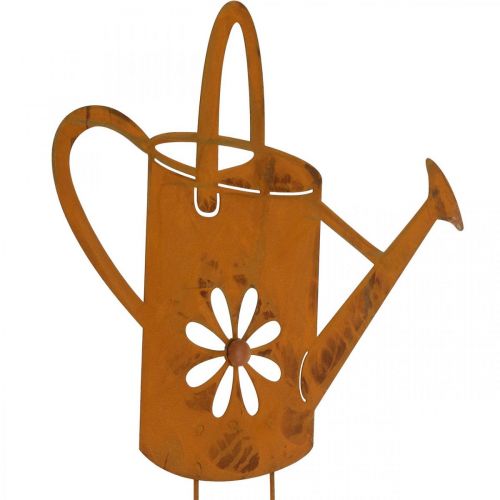 Floristik21 Blumenstecker Gießkanne, Gartenstecker aus Metall, Rostdeko L39cm