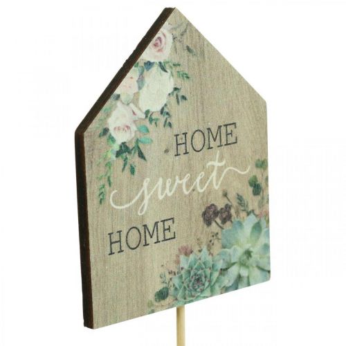 Floristik21 Blumenstecker Holz Home Sweet Home Deko 6,5x7,5cm 18 St