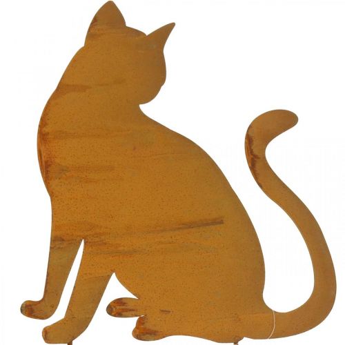 Floristik21 Edelrost Gartenstecker Katze Beetstecker Retro H41,5cm