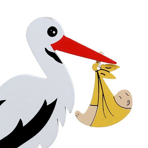 Floristik21 Stecker Storch mit Baby 10cm L28cm 14St
